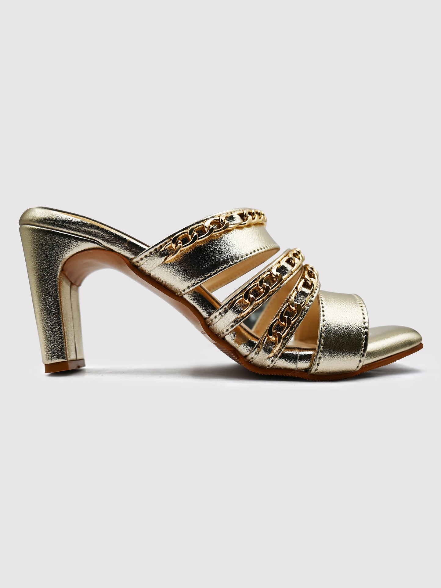 Women's YS101 Gold Chain Accessory Heels By Room9 The Popup Store