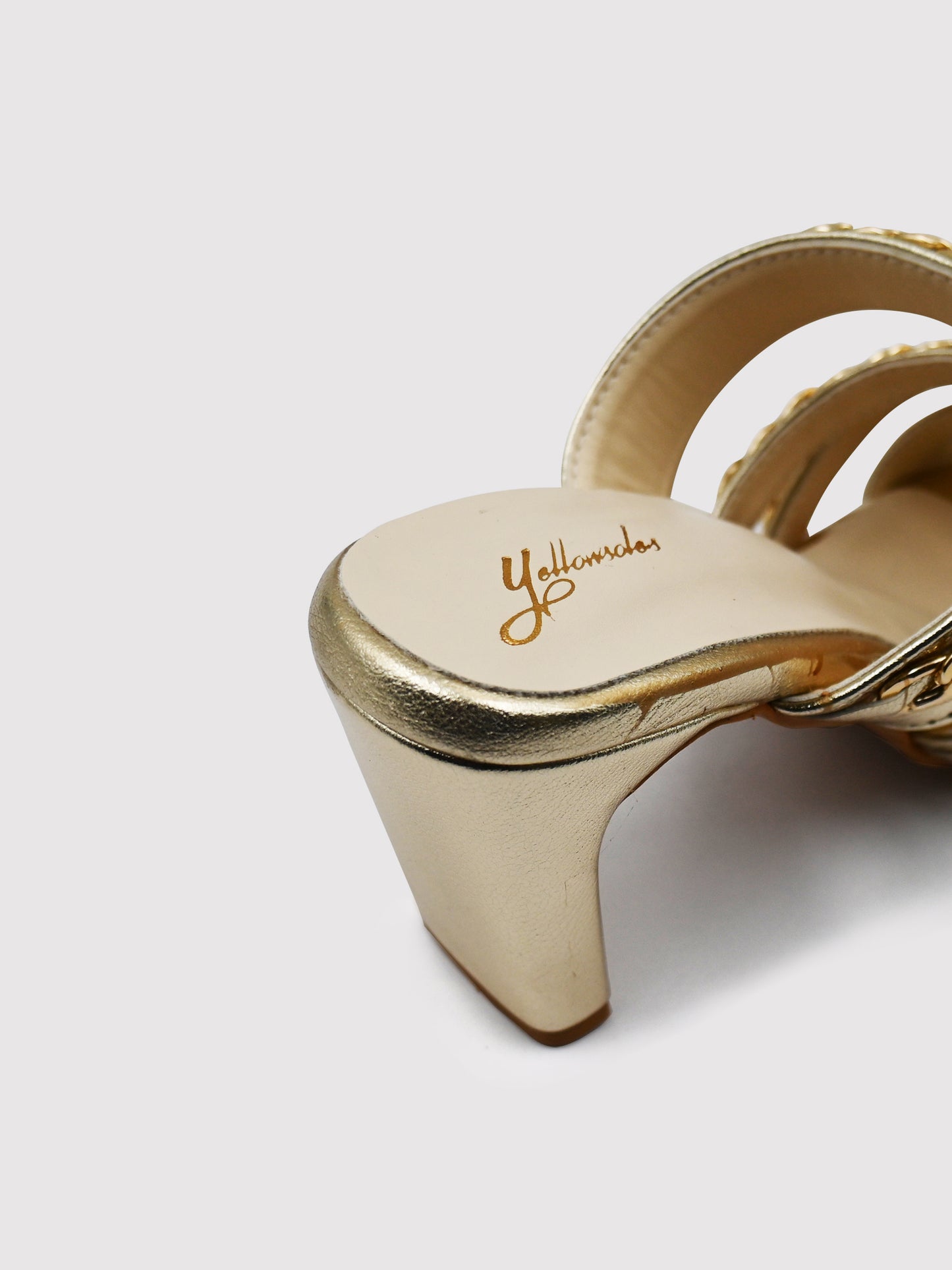 Women's YS101 Gold Chain Accessory Heels By Room9 The Popup Store