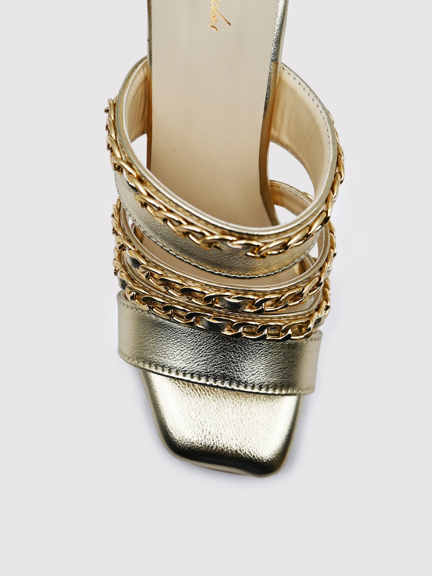 Women's YS101 Gold Chain Accessory Heels By Room9 The Popup Store