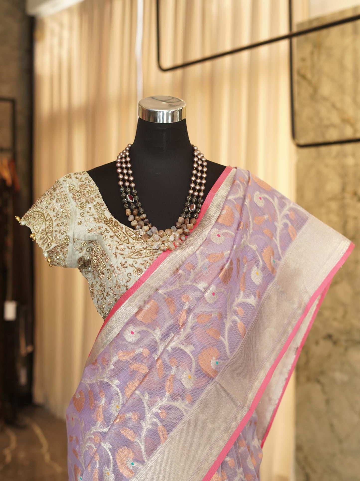 Women's Zari Blooms Royale Saree By Room9 The Popup Store