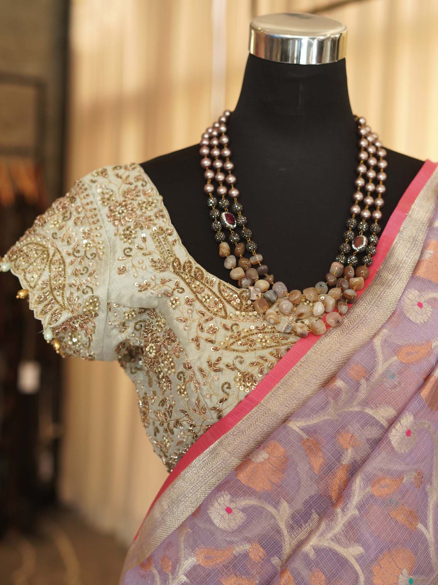 Women's Zari Blooms Royale Saree By Room9 The Popup Store