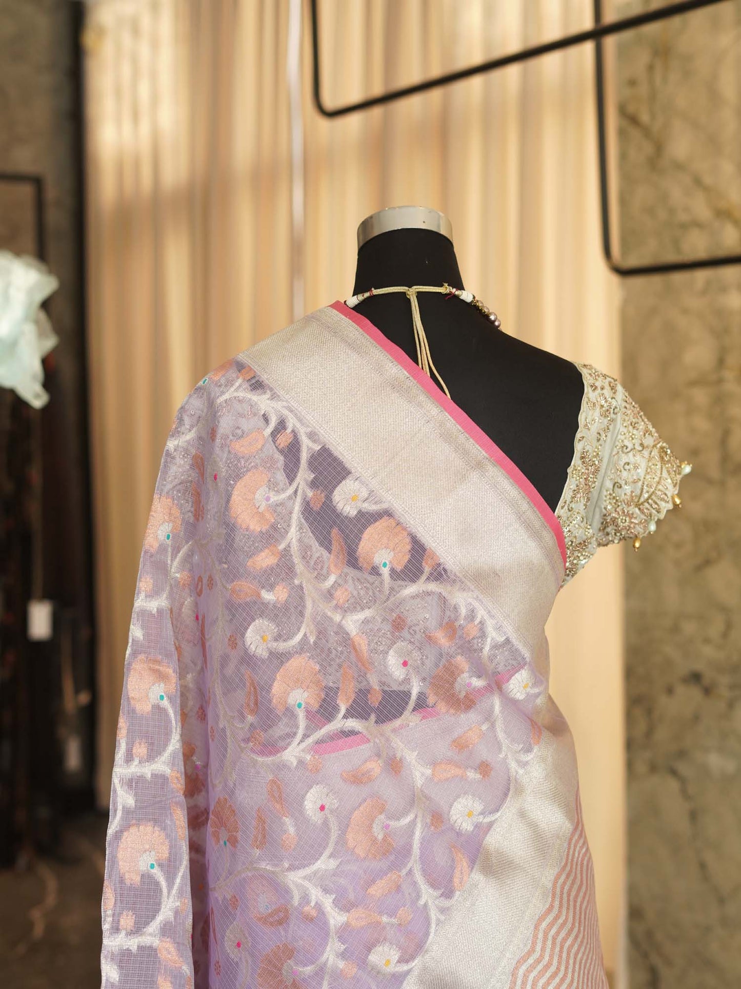 Women's Zari Blooms Royale Saree By Room9 The Popup Store