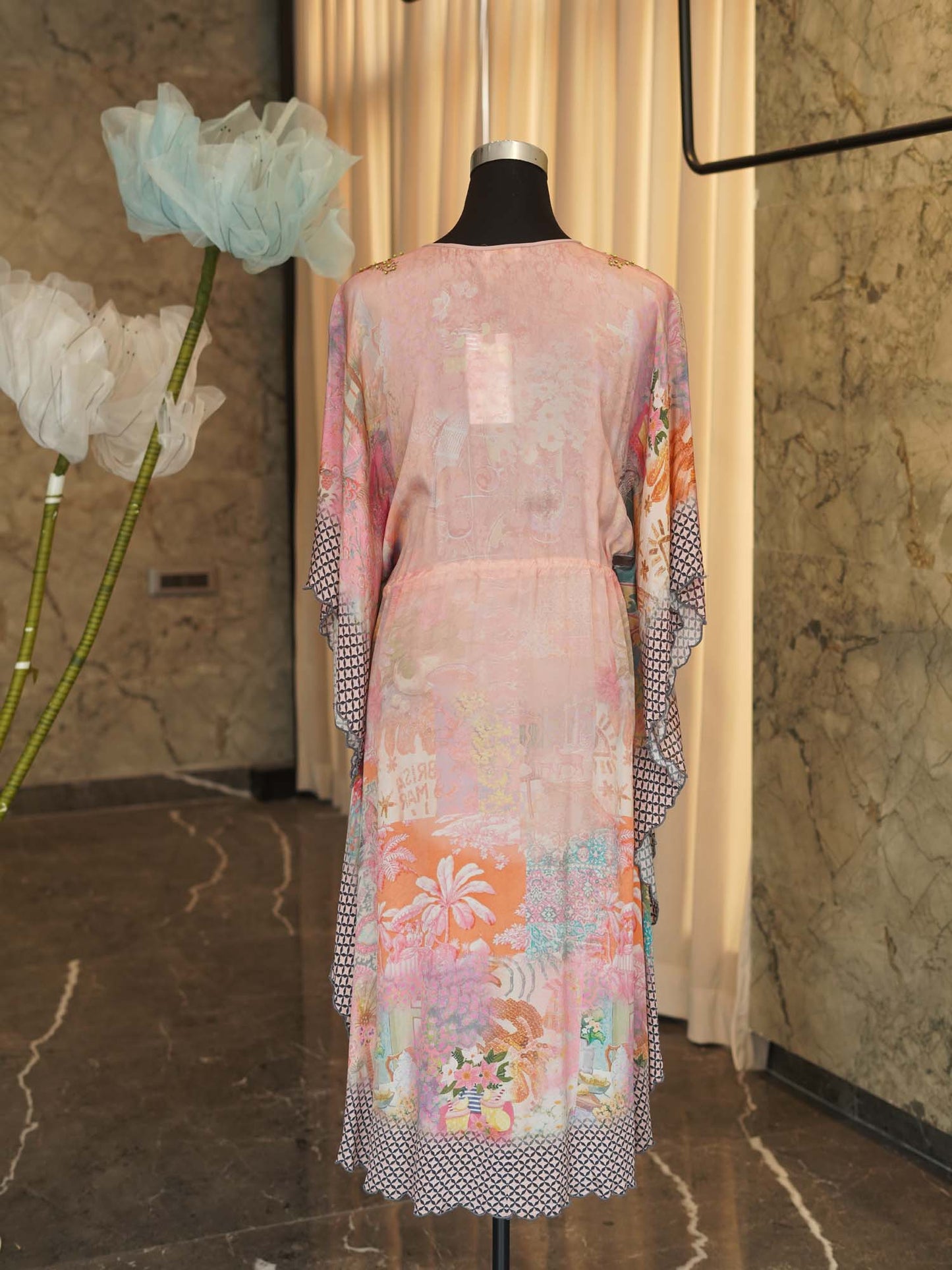 Women's Blooms in Blush Kaftan Dress By Room9 The Popup Store