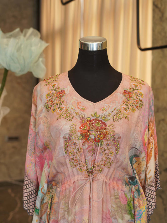 Women's Blooms in Blush Kaftan Dress By Room9 The Popup Store