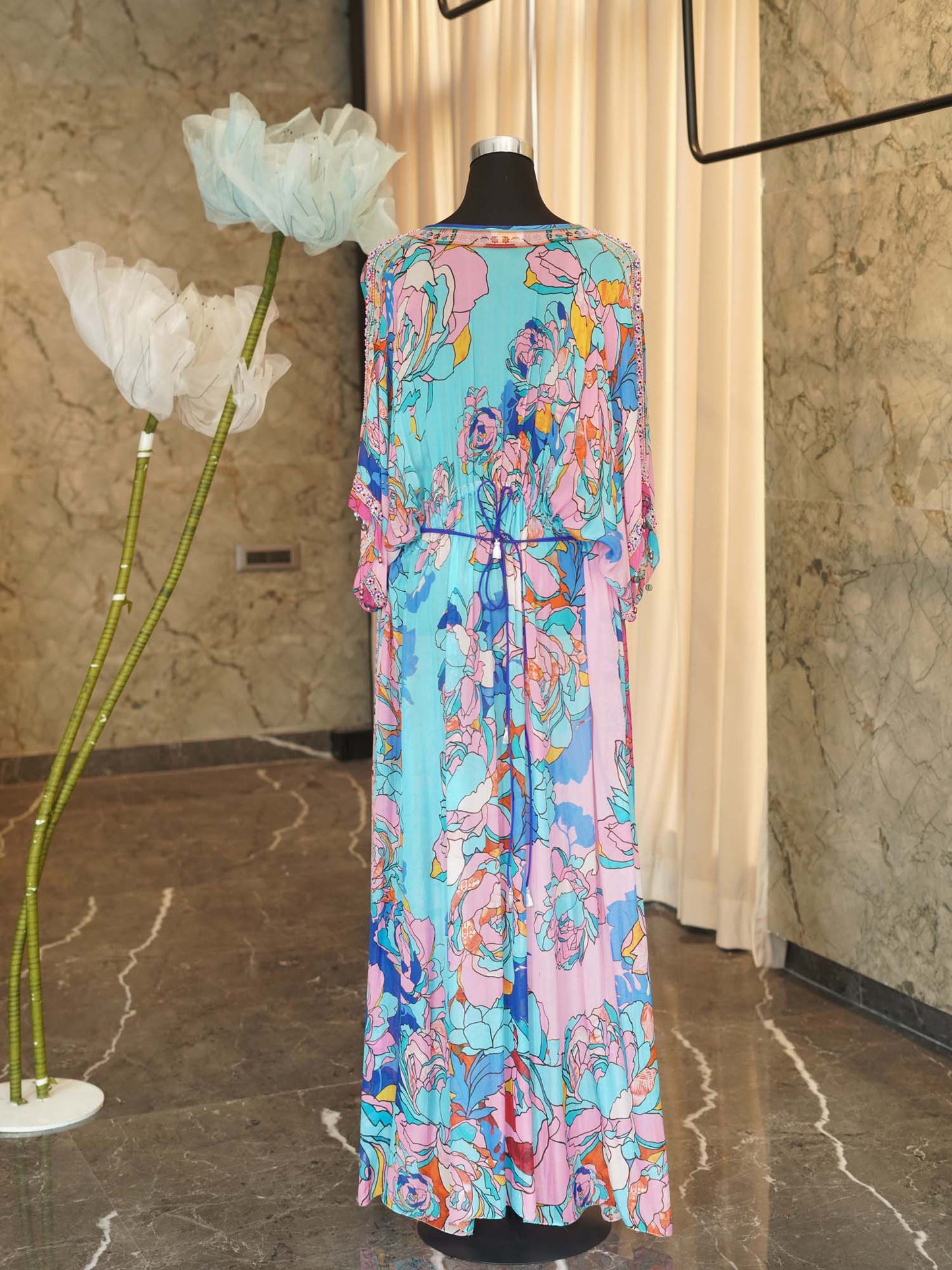 Women's Blue Embroidered Long By Room9 The Popup Store