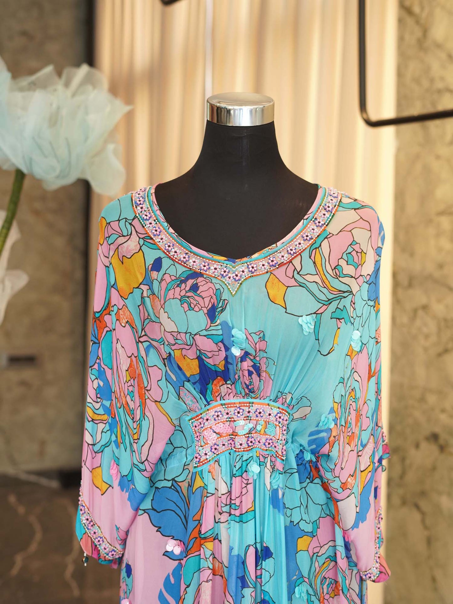 Women's Blue Embroidered Long By Room9 The Popup Store
