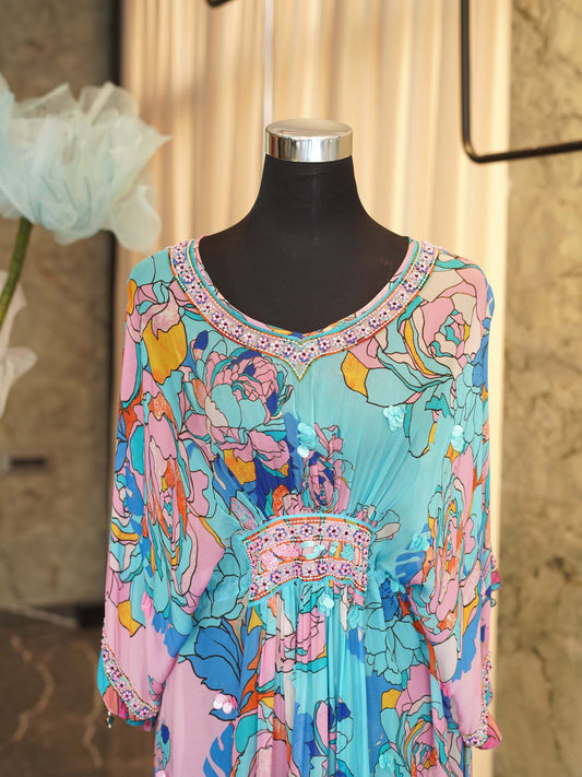 Women's Blue Embroidered Long By Room9 The Popup Store
