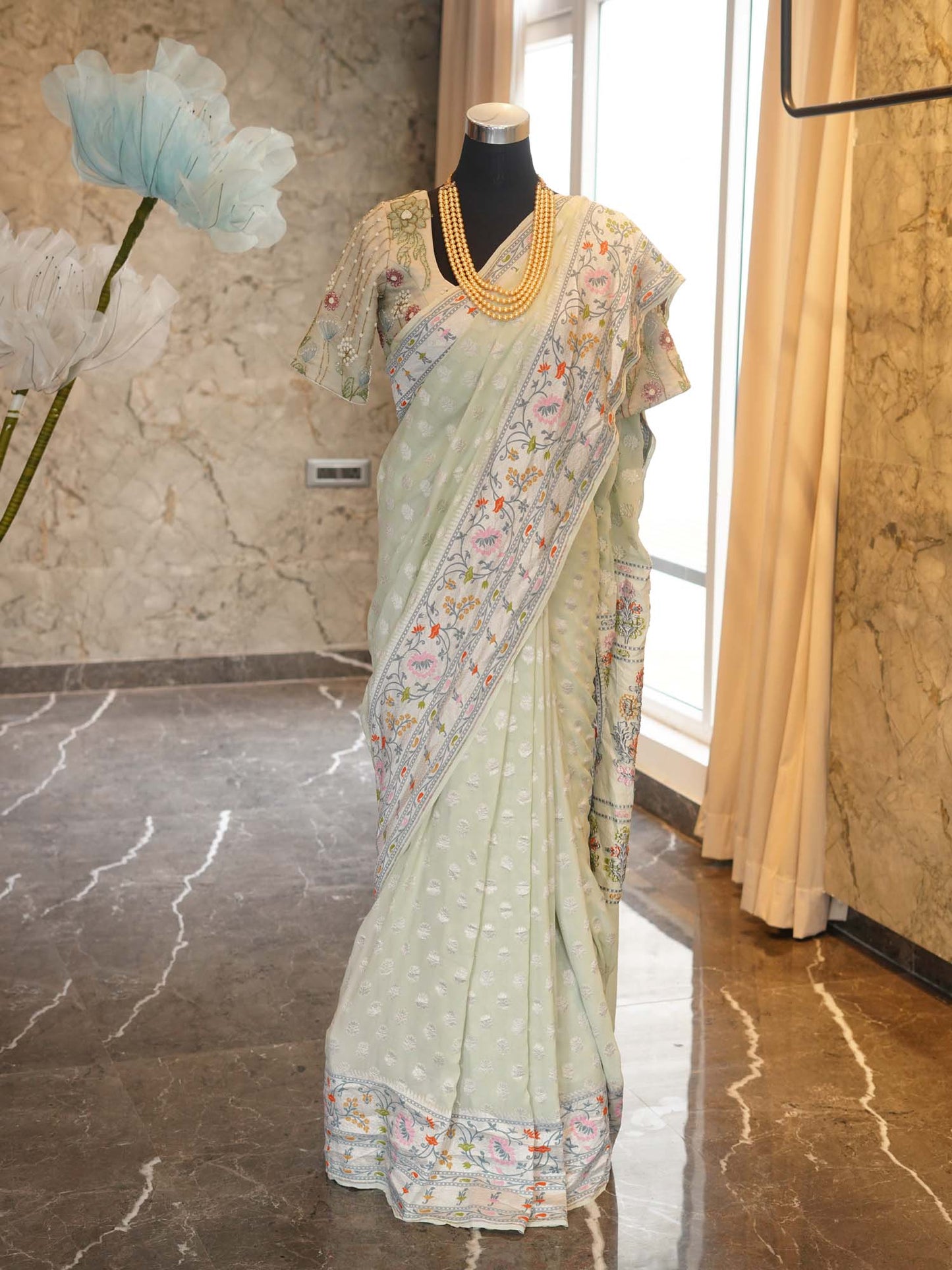 Women's Minty Breeze Serenity Saree By Room9 The Popup Store