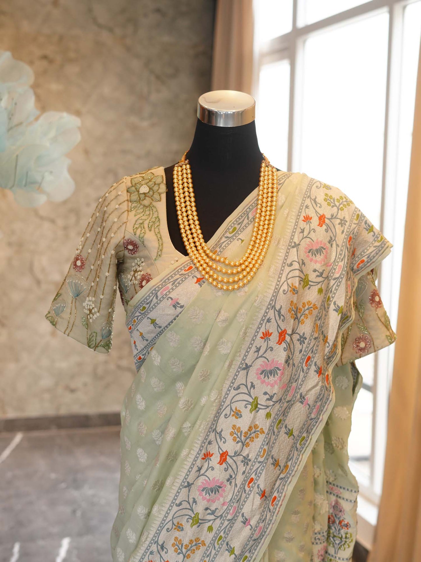 Women's Minty Breeze Serenity Saree By Room9 The Popup Store