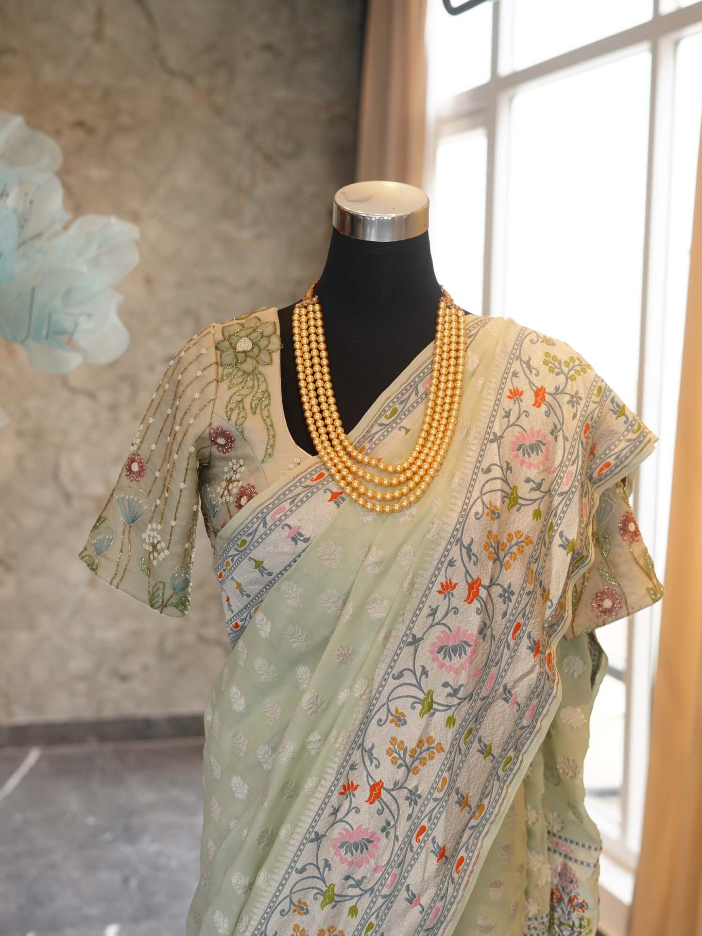 Women's Minty Breeze Serenity Saree By Room9 The Popup Store
