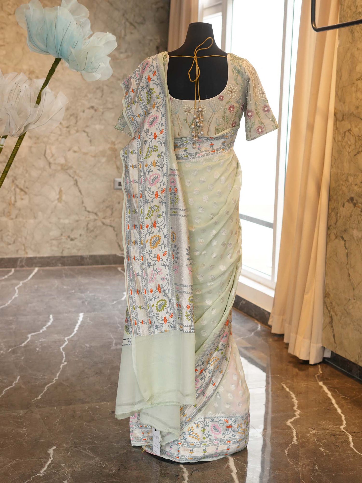 Women's Minty Breeze Serenity Saree By Room9 The Popup Store
