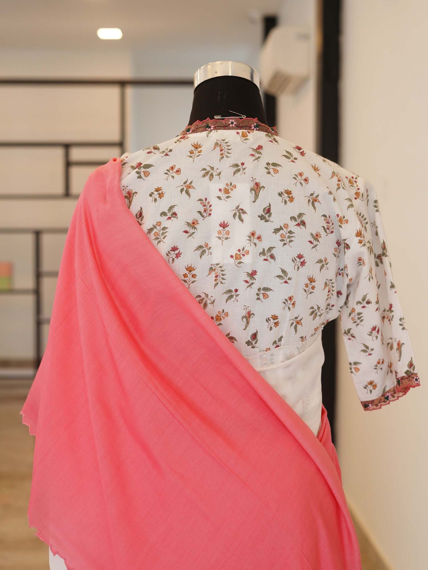 Women's Ivory Blush Harmony Saree By Room9 The Popup Store