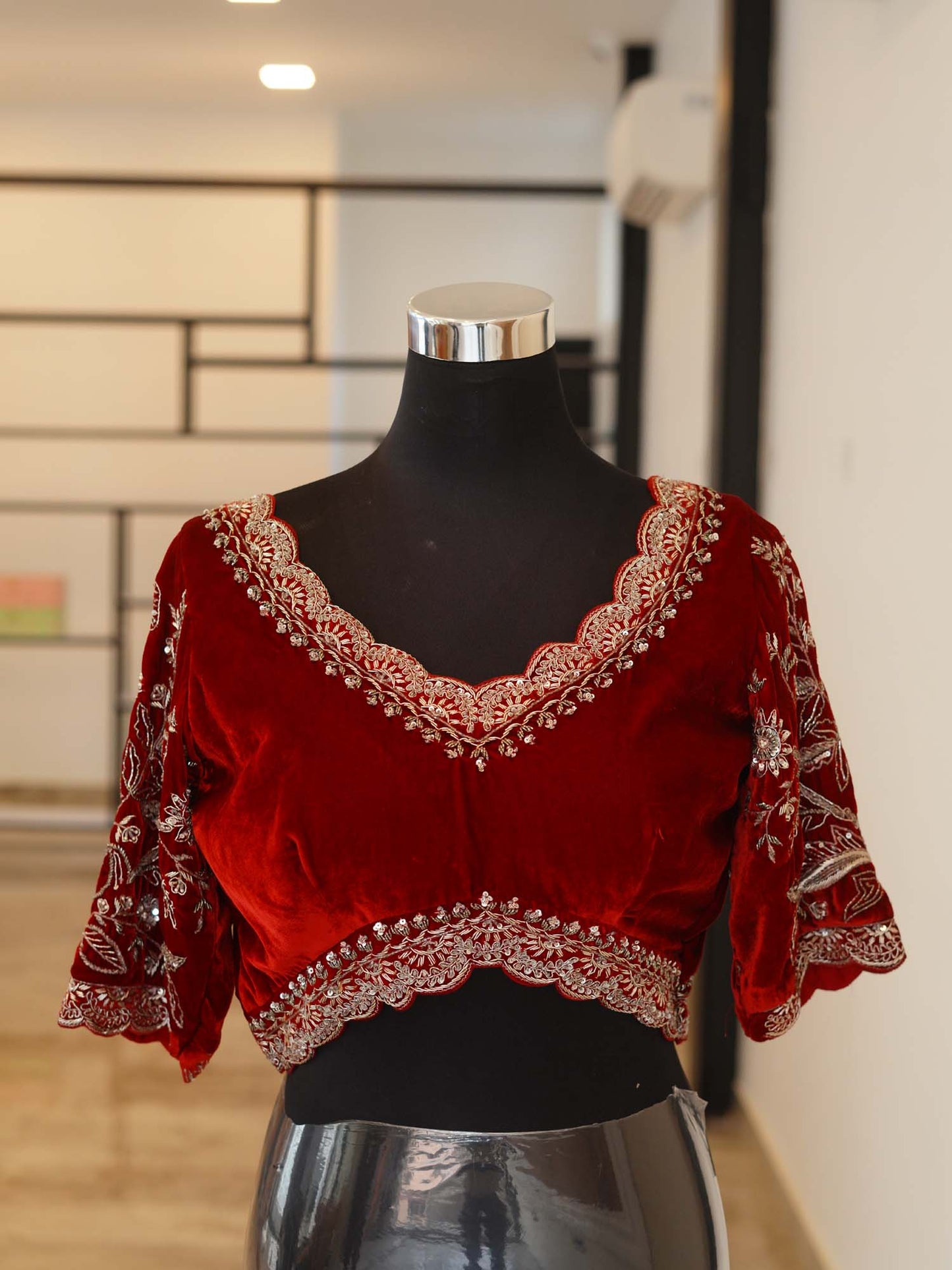 Women's Velvet Starlight Elegance Embroidered Blouse By Room9 The Popup Store