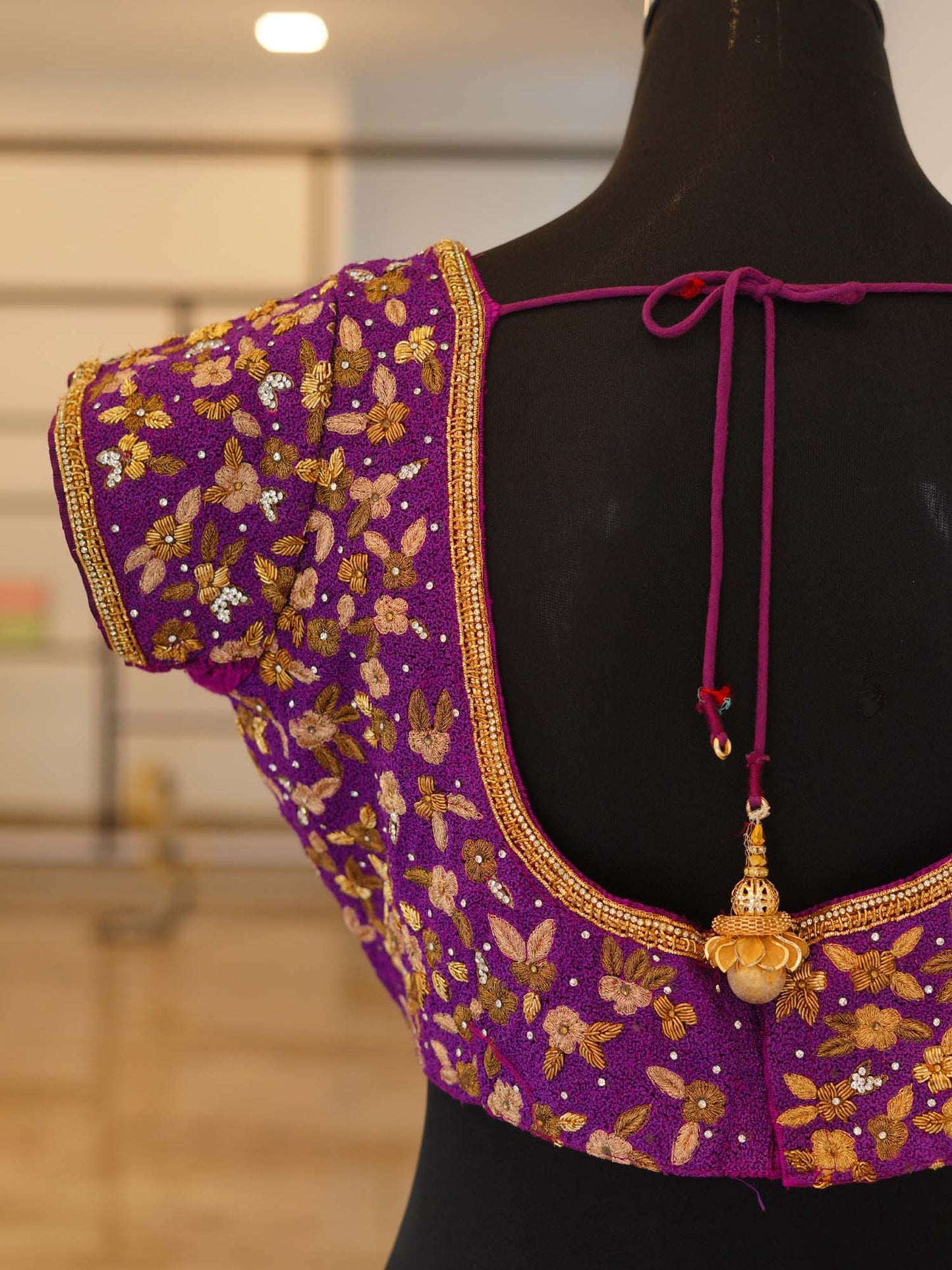 Women's Lavender Asymmetry Elegance Half N Half Embroidered Blouse By Room9 The Popup Store