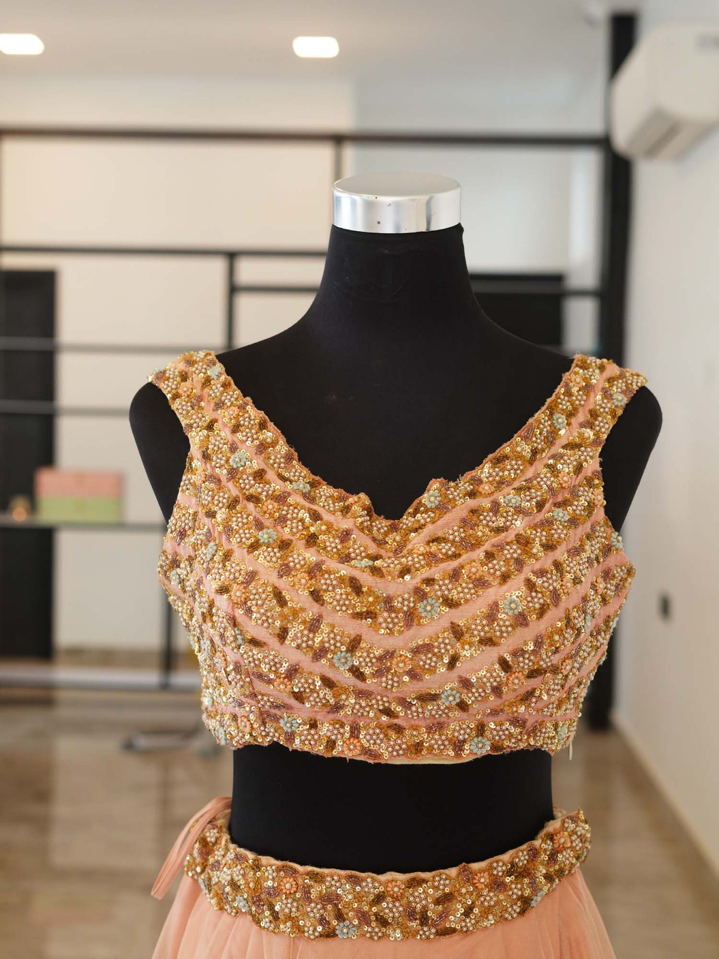 Women's Peach Petal Dream Lehenga By Room9 The Popup Store