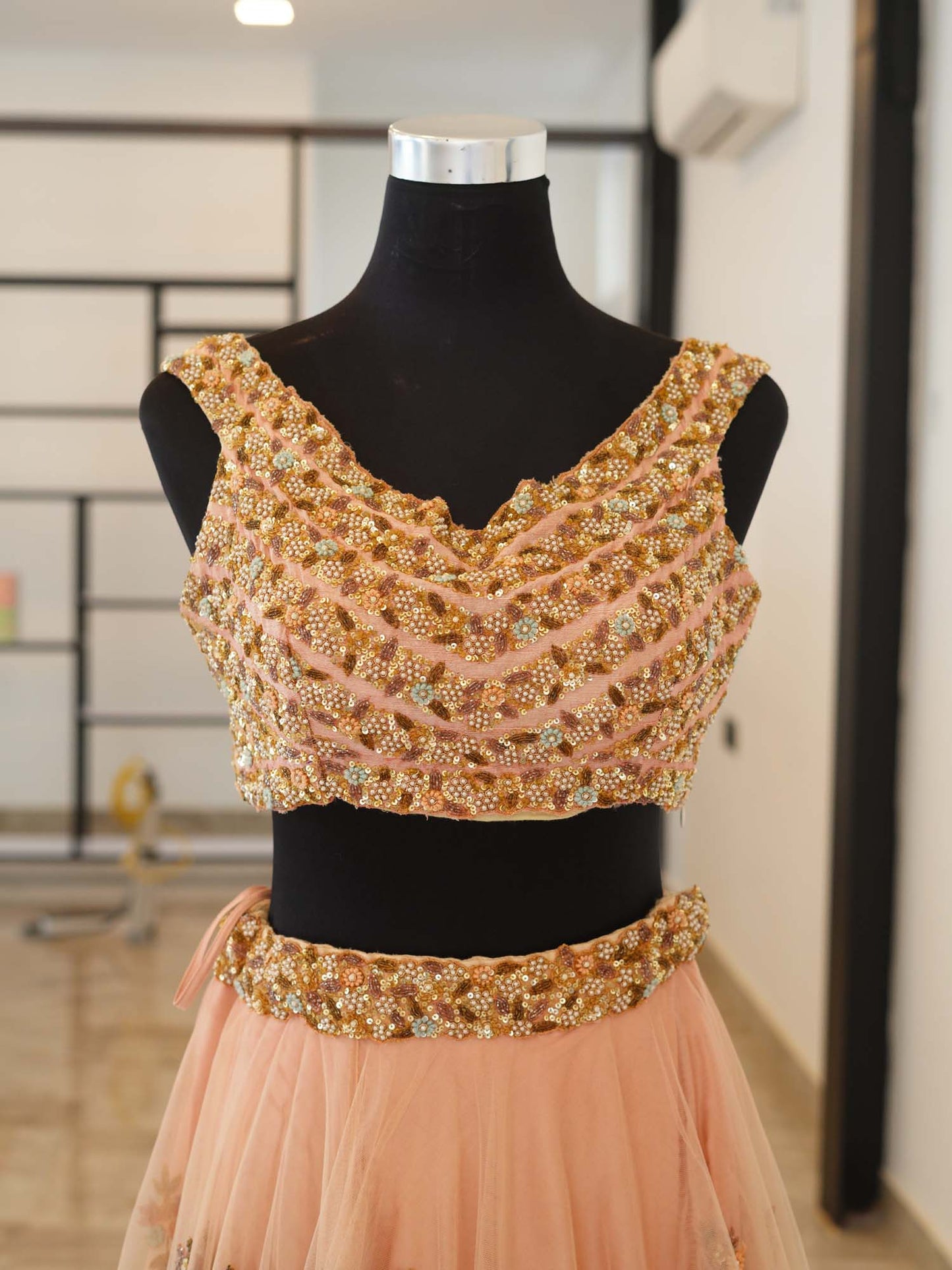 Women's Peach Petal Dream Lehenga By Room9 The Popup Store