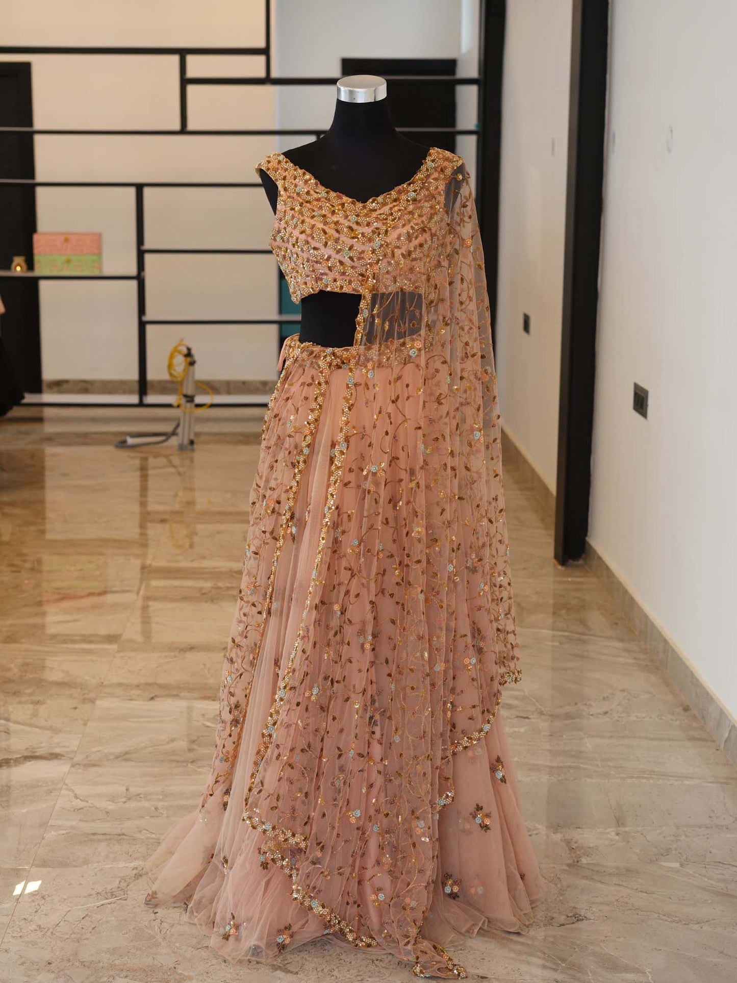 Women's Peach Petal Dream Lehenga By Room9 The Popup Store