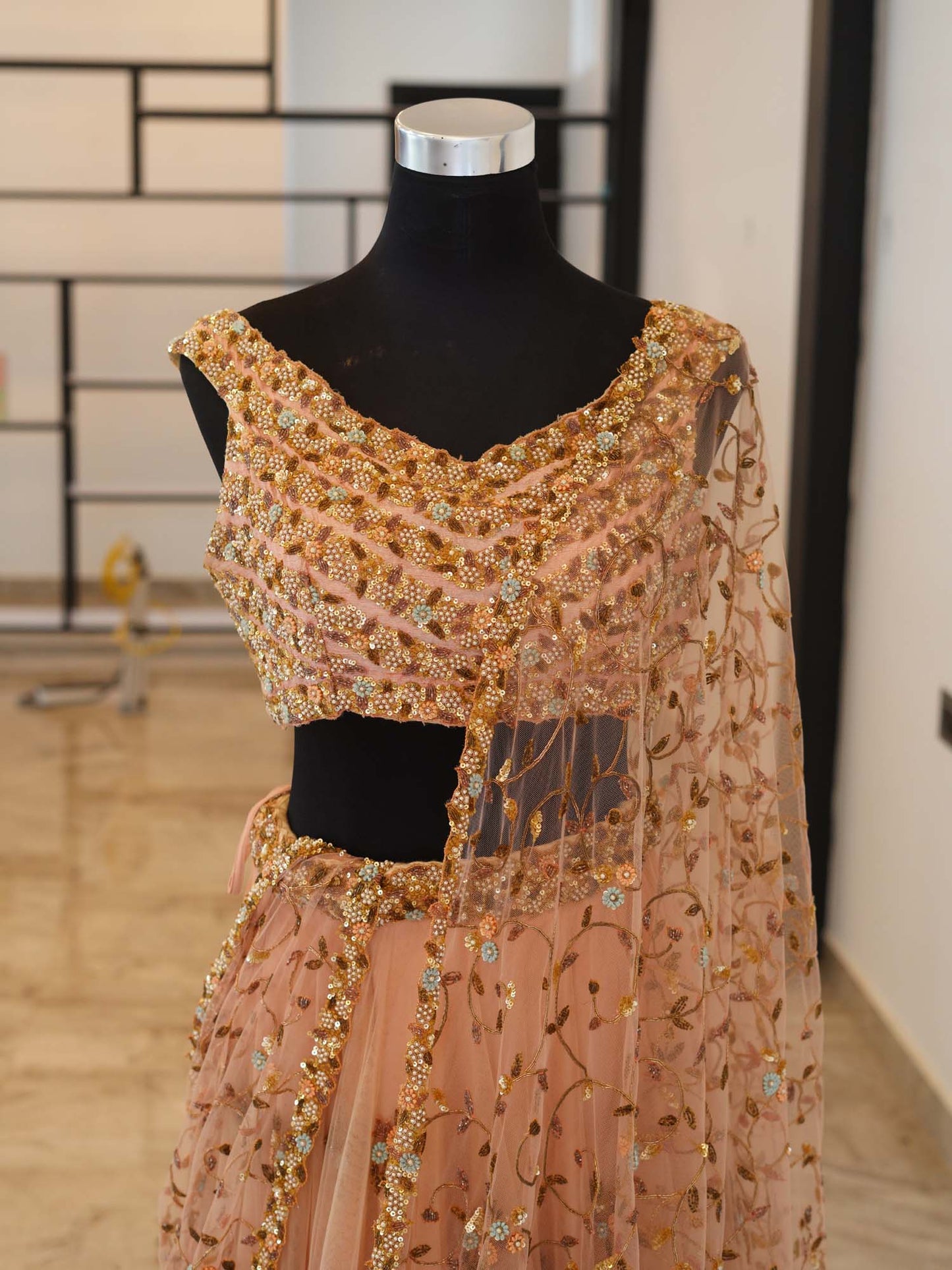 Women's Peach Petal Dream Lehenga By Room9 The Popup Store