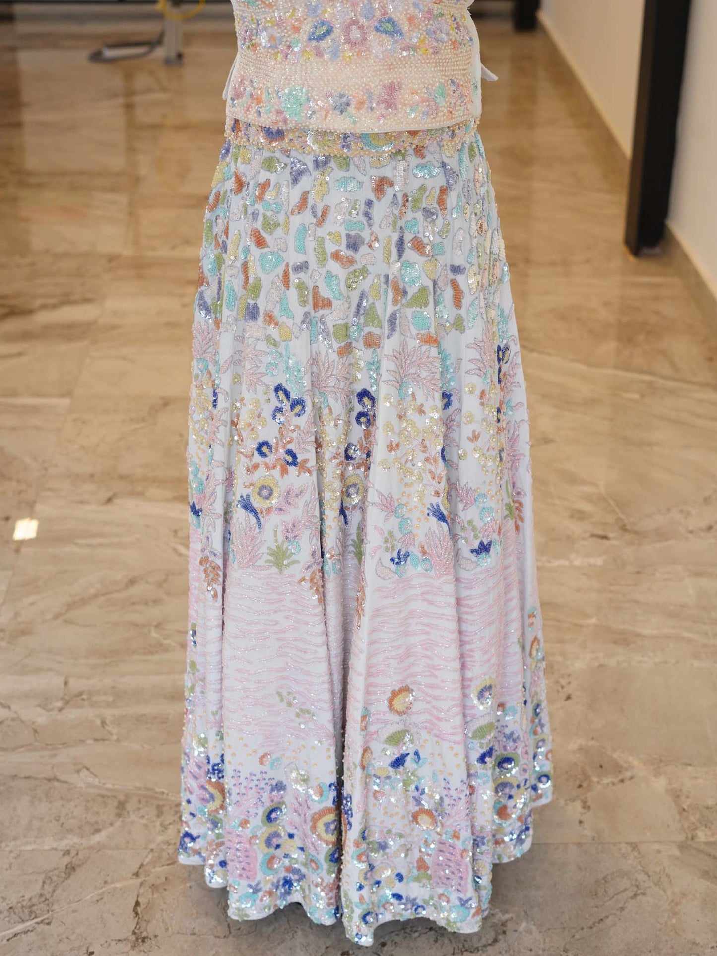 Women's Frosty Floral Fantasy Lehenga By Room9 The Popup Store