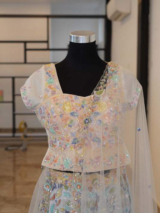 Women's Frosty Floral Fantasy Lehenga By Room9 The Popup Store