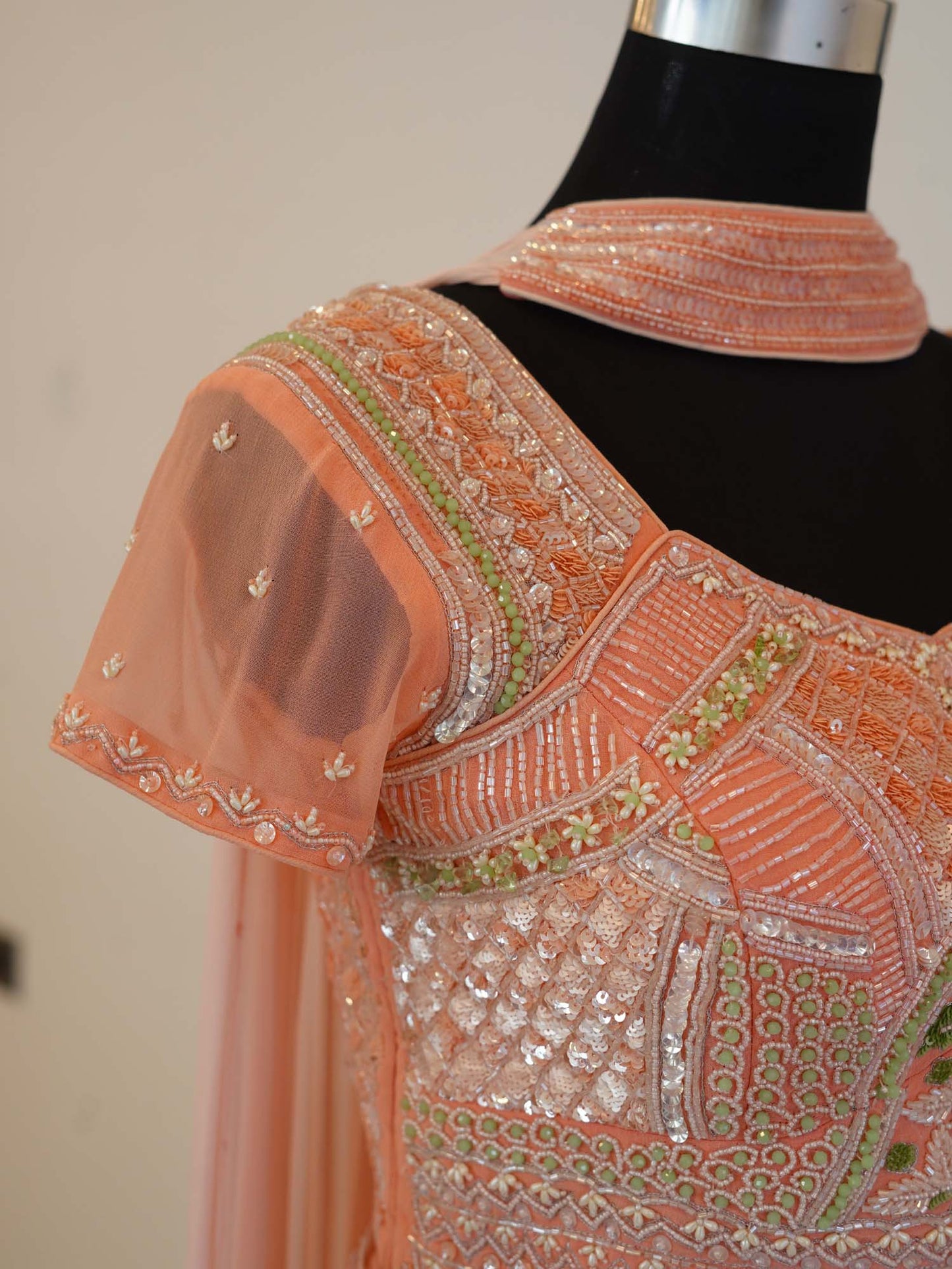 Women's Peach Mirage Splendor Lehenga By Room9 The Popup Store