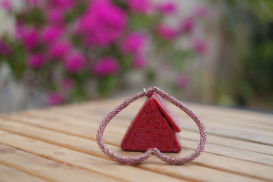 Women's Ace Of Heart Nano Bag With Heart Shaped Handel Red Stone By Room9 The Popup Store
