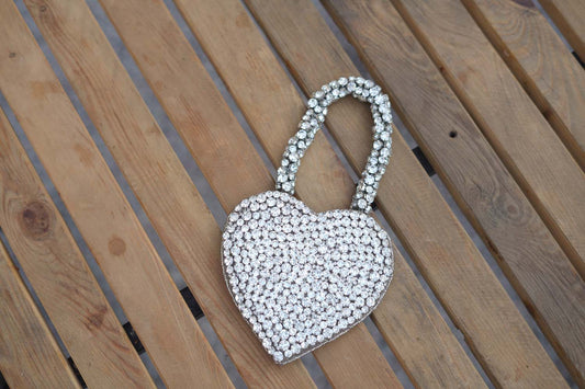 Women's Silver Heart Hand Bag By Room9 The Popup Store