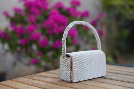 Women's Silver Lumière Elegance Handbag By Room9 The Popup Store