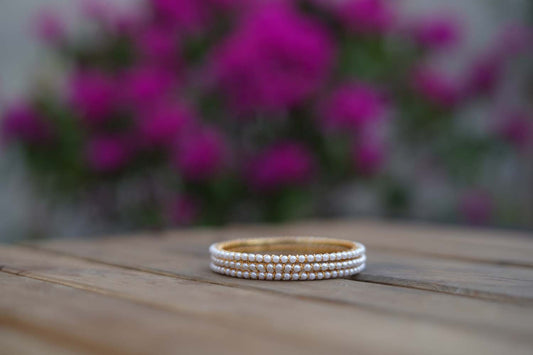 Women's Brass Harmony Beaded Bangles Set By Room9 The Popup Store