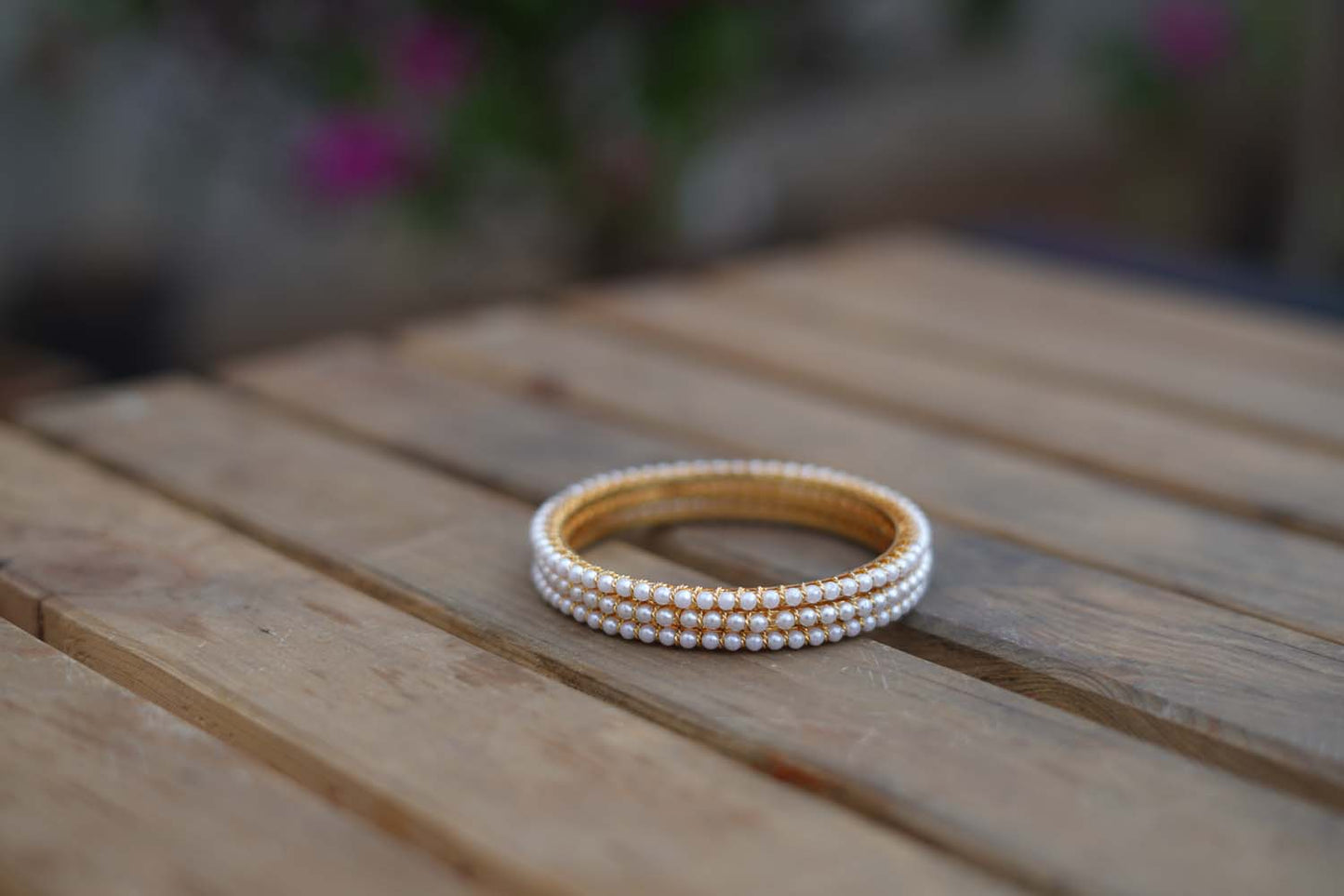 Women's Brass Harmony Beaded Bangles Set By Room9 The Popup Store