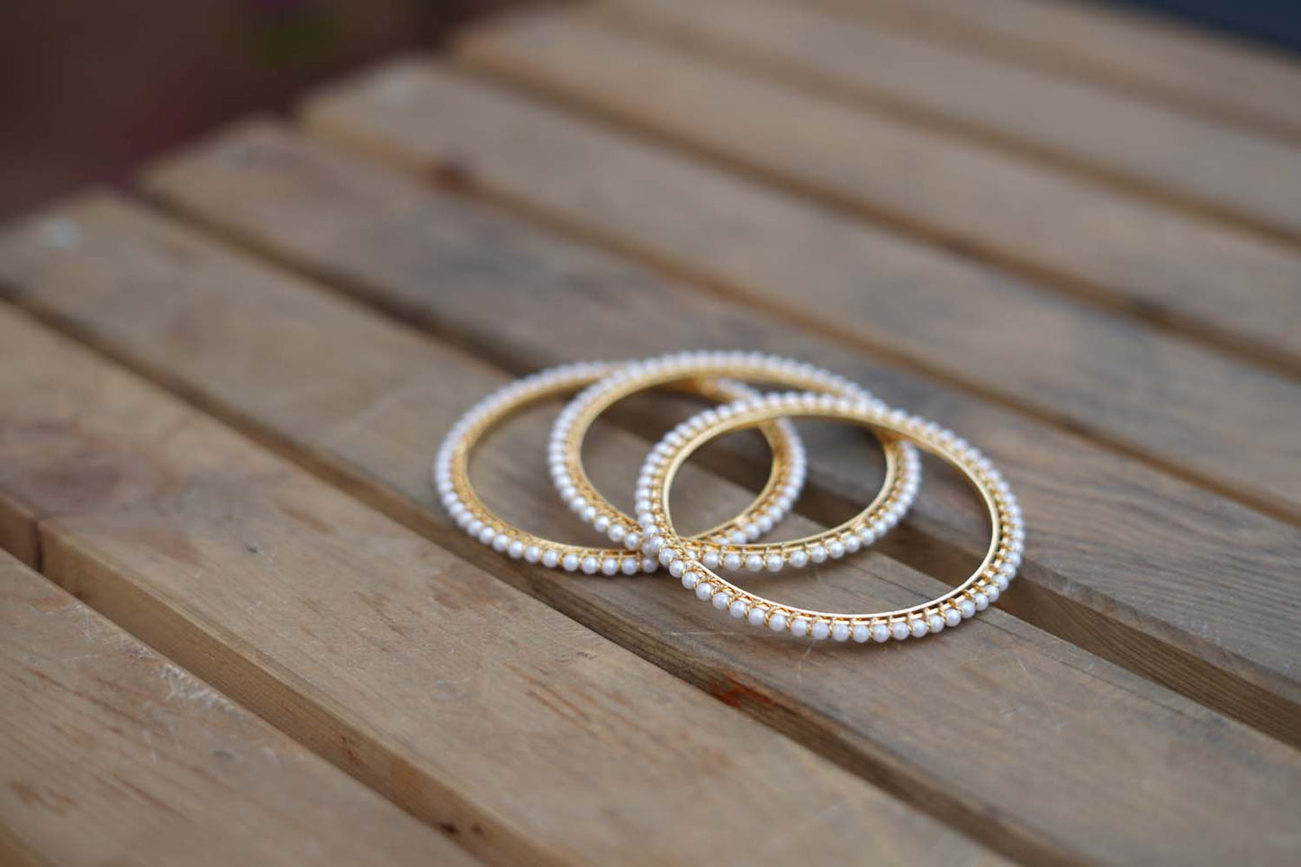 Women's Brass Harmony Beaded Bangles Set By Room9 The Popup Store