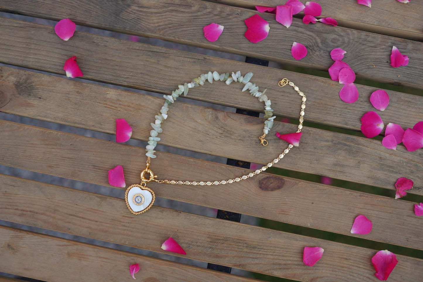 Women's Azure Elegance Heart Charm Necklace By Room9 The Popup Store