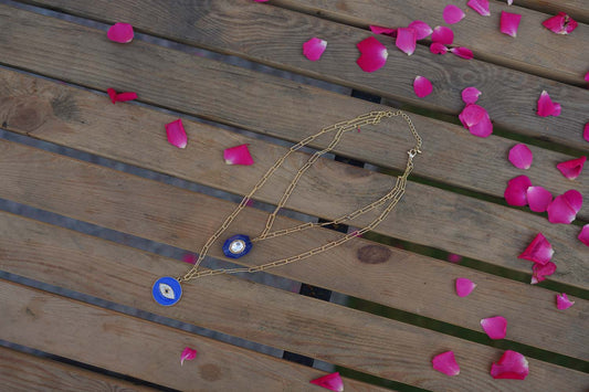 Women's Cerulean Guardian Duo Neckpiece  By Room9 The Popup Store