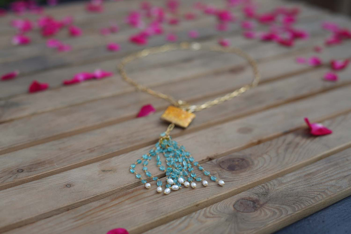 Women's Azure Elegance Square Pendant Necklace By Room9 The Popup Store