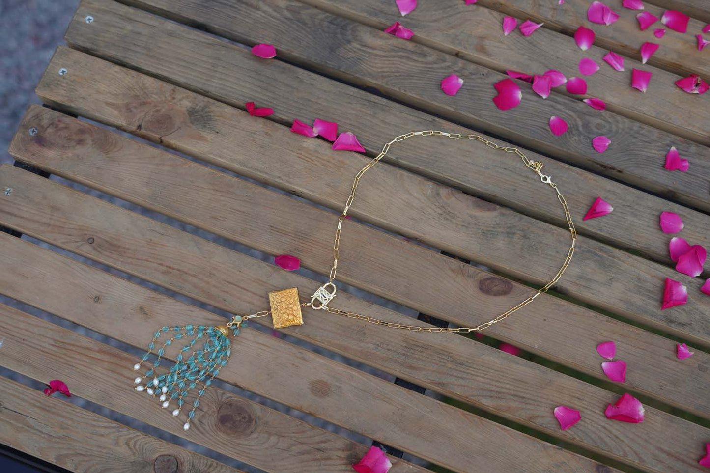 Women's Azure Elegance Square Pendant Necklace By Room9 The Popup Store