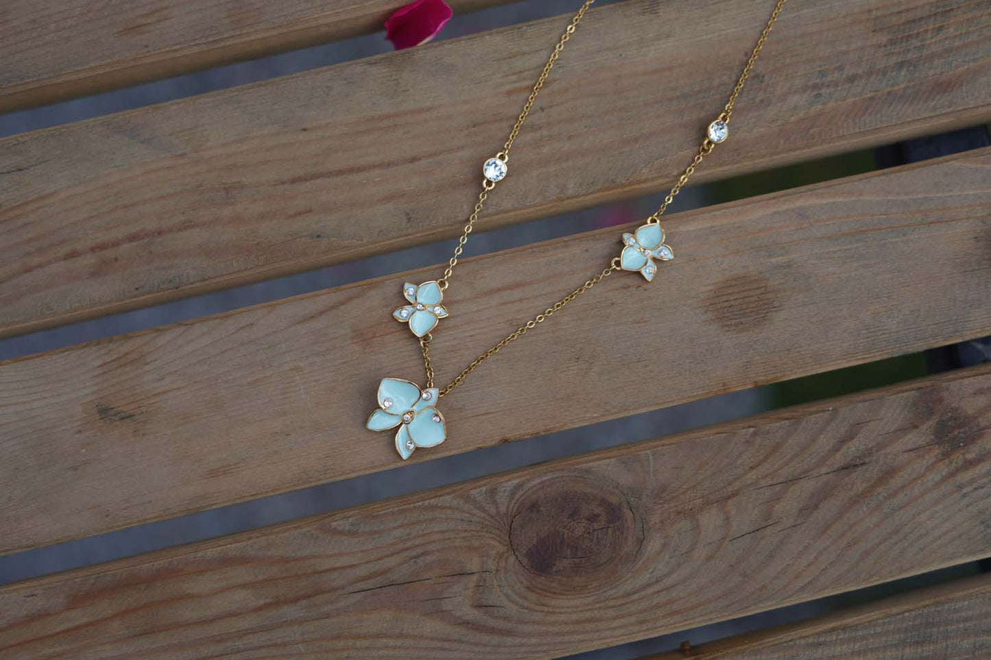 Women's Sapphire Flutter Trio Necklace By Room9 The Popup Store