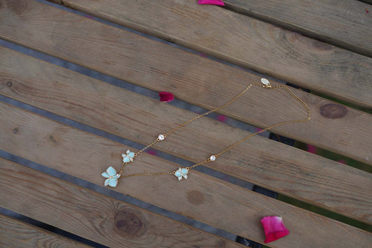 Women's Sapphire Flutter Trio Necklace By Room9 The Popup Store