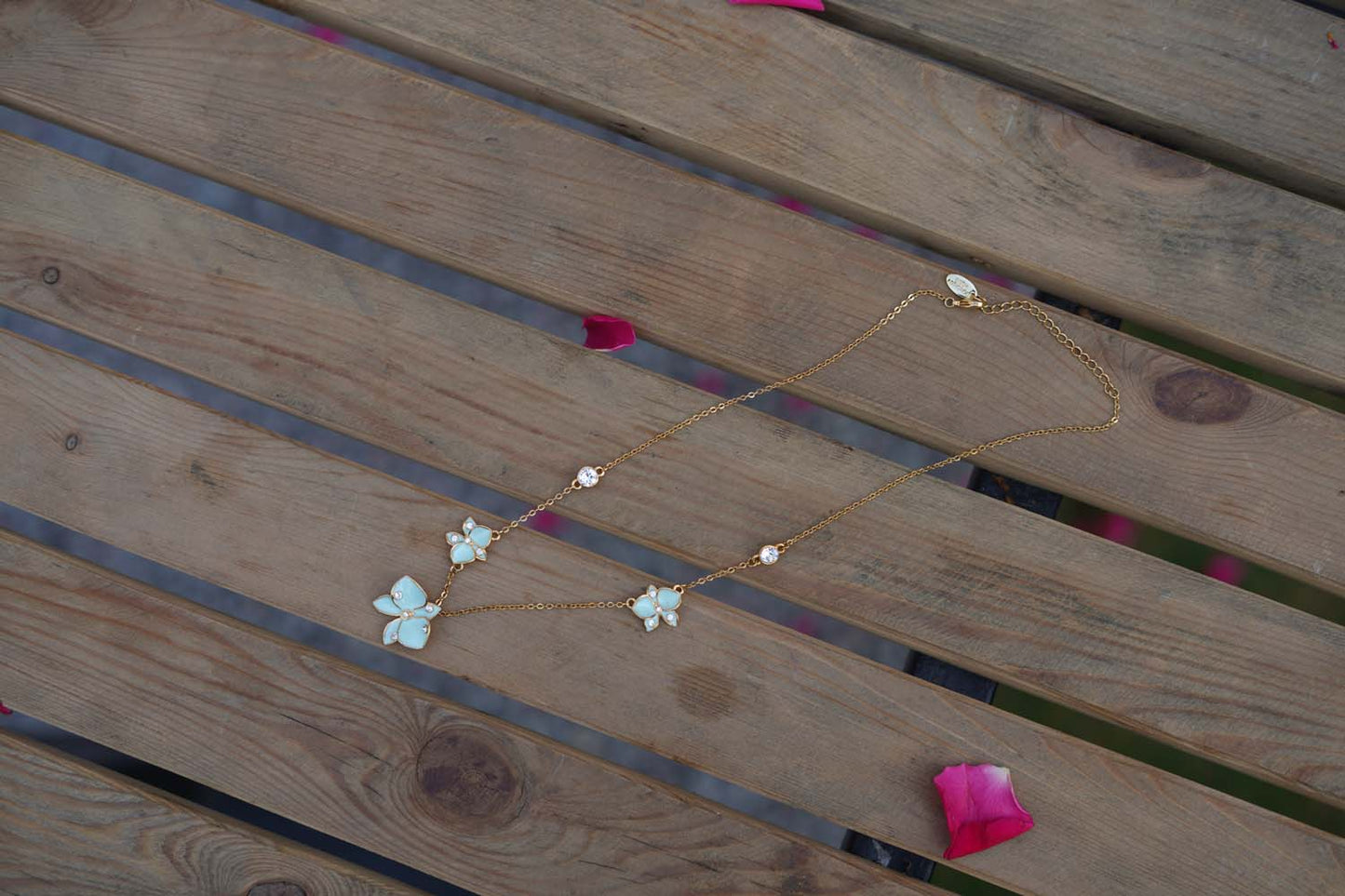 Women's Sapphire Flutter Trio Necklace By Room9 The Popup Store