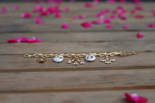 Women's Five-Charm Kundan Elegance Bracelet By Room9 The Popup Store
