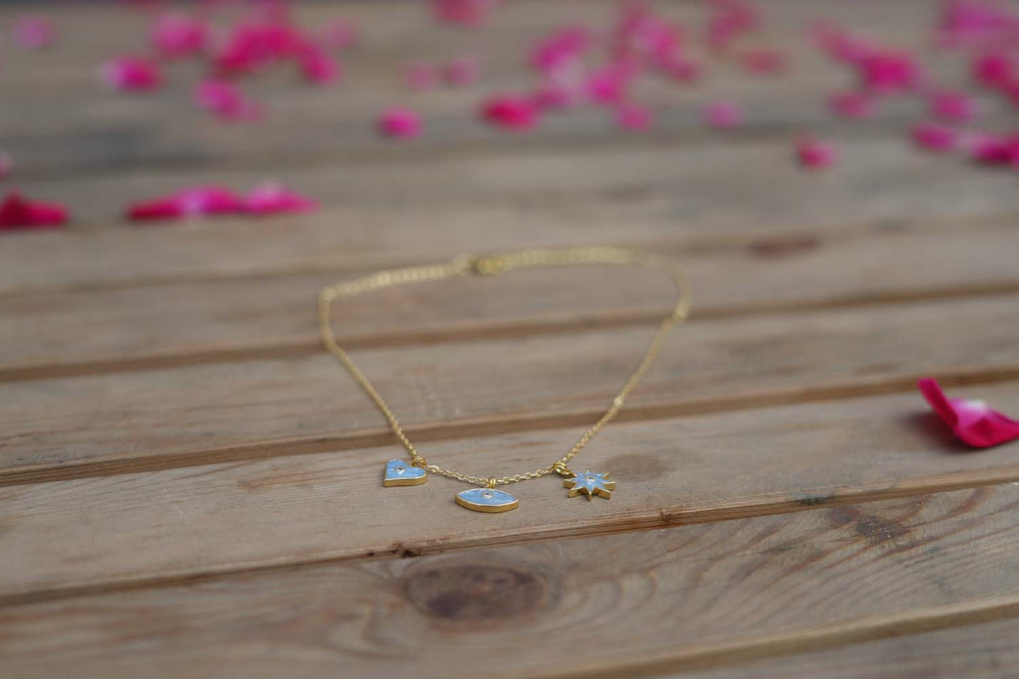 Women's Cerulean Guardian Trio Necklace By Room9 The Popup Store