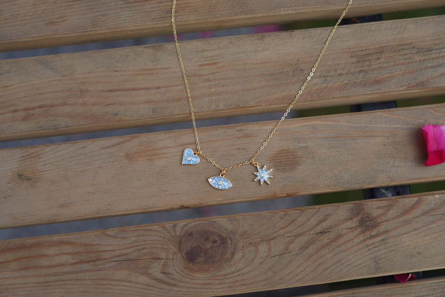 Women's Cerulean Guardian Trio Necklace By Room9 The Popup Store