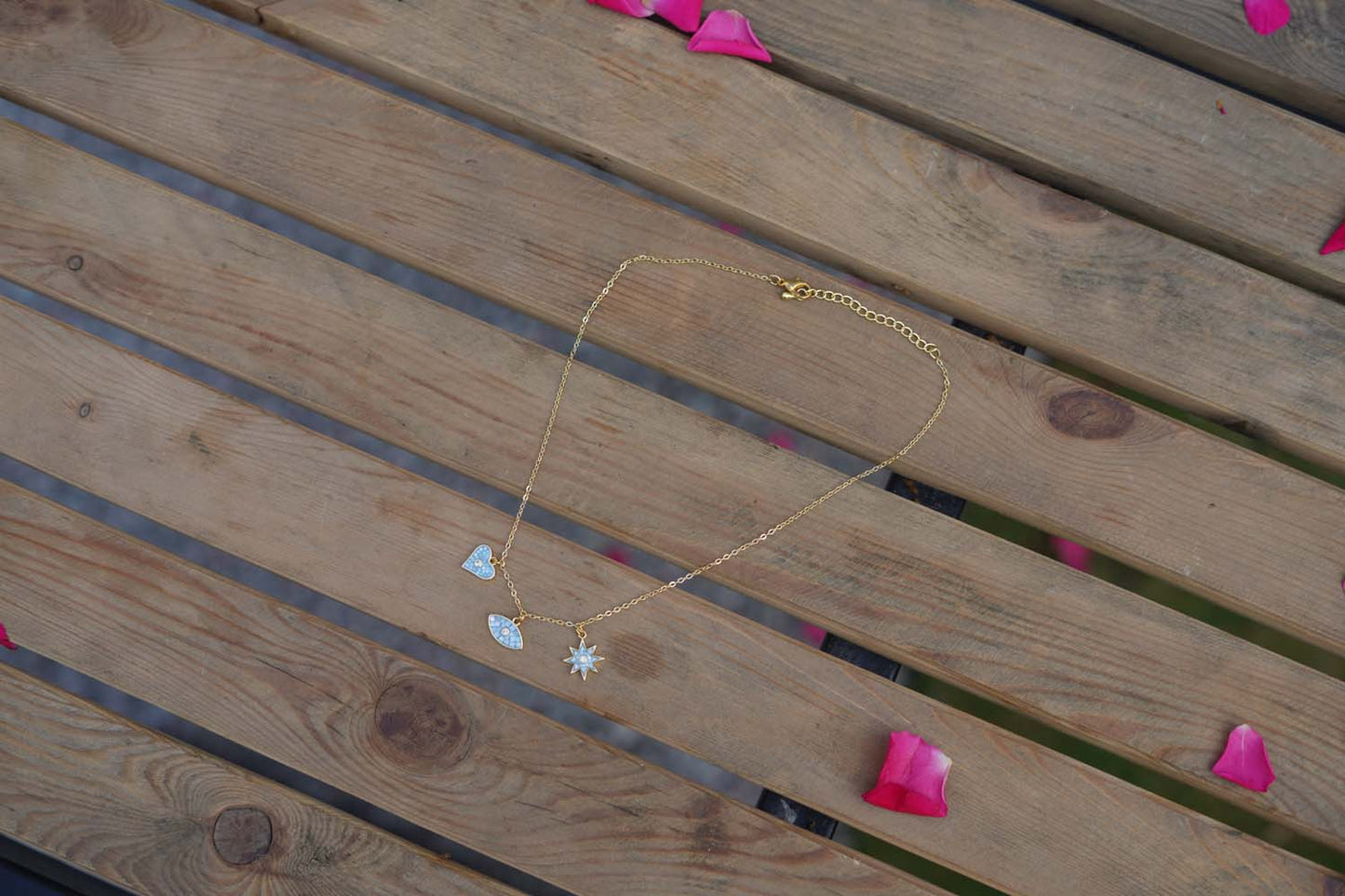 Women's Cerulean Guardian Trio Necklace By Room9 The Popup Store