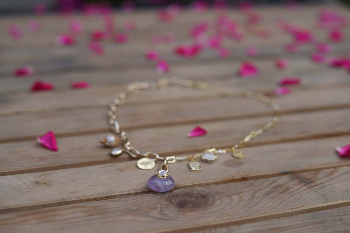 Women's Mystic Orchid Charm Cascade Necklace By Room9 The Popup Store