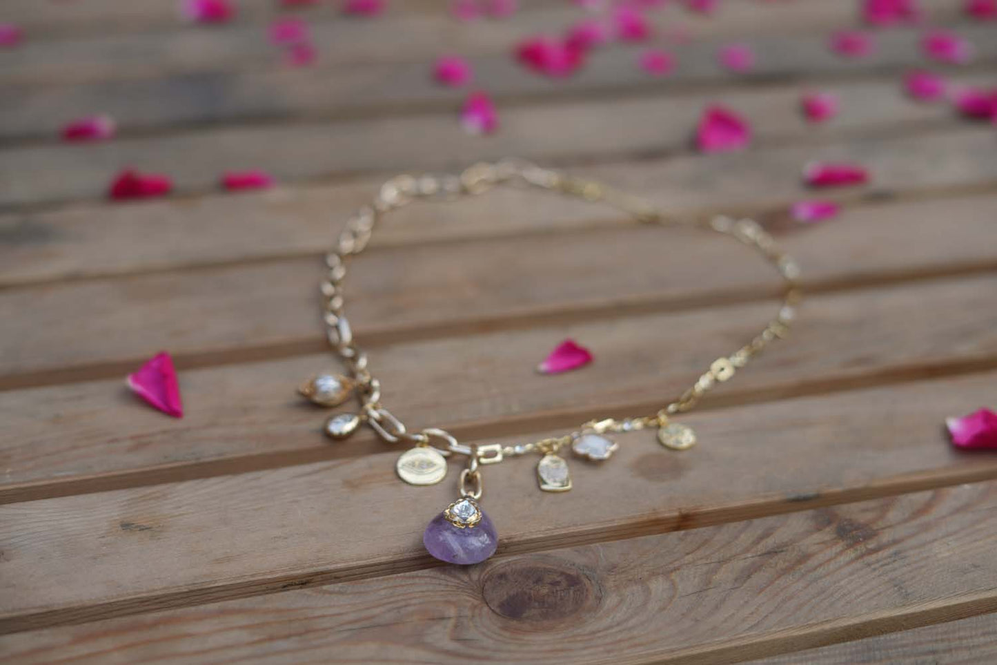 Women's Mystic Orchid Charm Cascade Necklace By Room9 The Popup Store