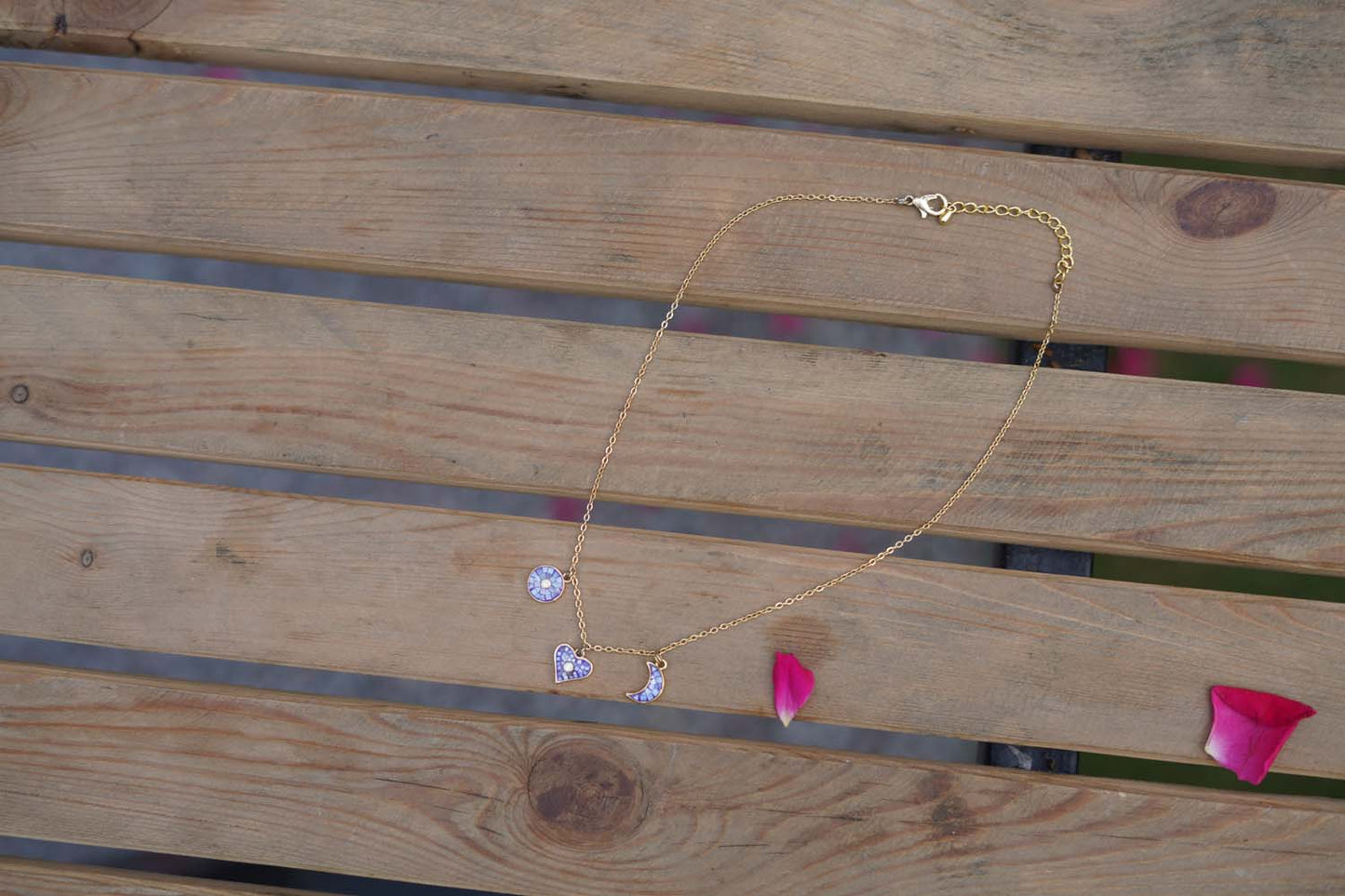 Women's Royal Amethyst Trio Charm Necklace By Room9 The Popup Store