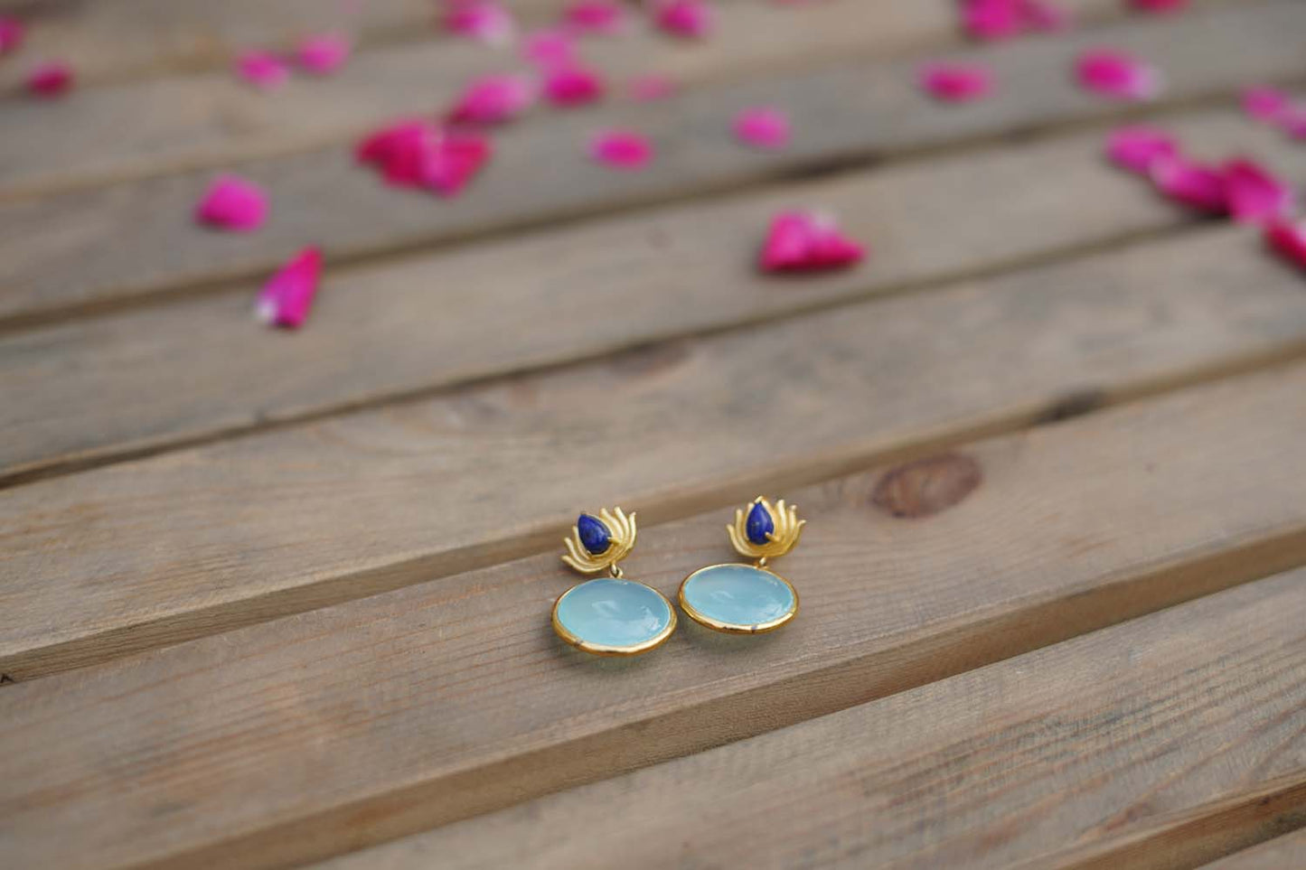 Women's Cobalt Dream Round Drop Earrings By Room9 The Popup Store