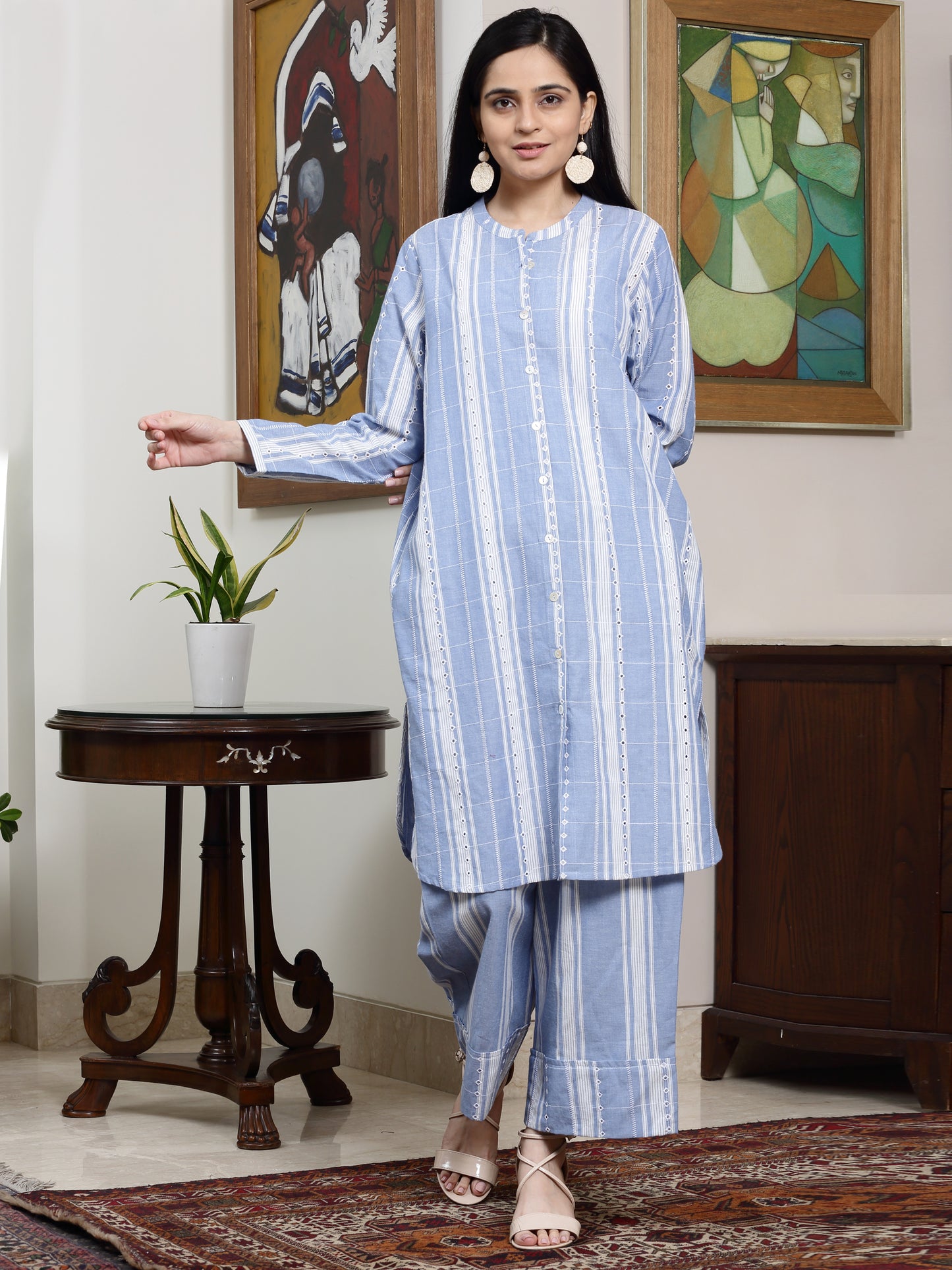 Women's Striped Straight Cut Pants  By Room9 The Popup Store