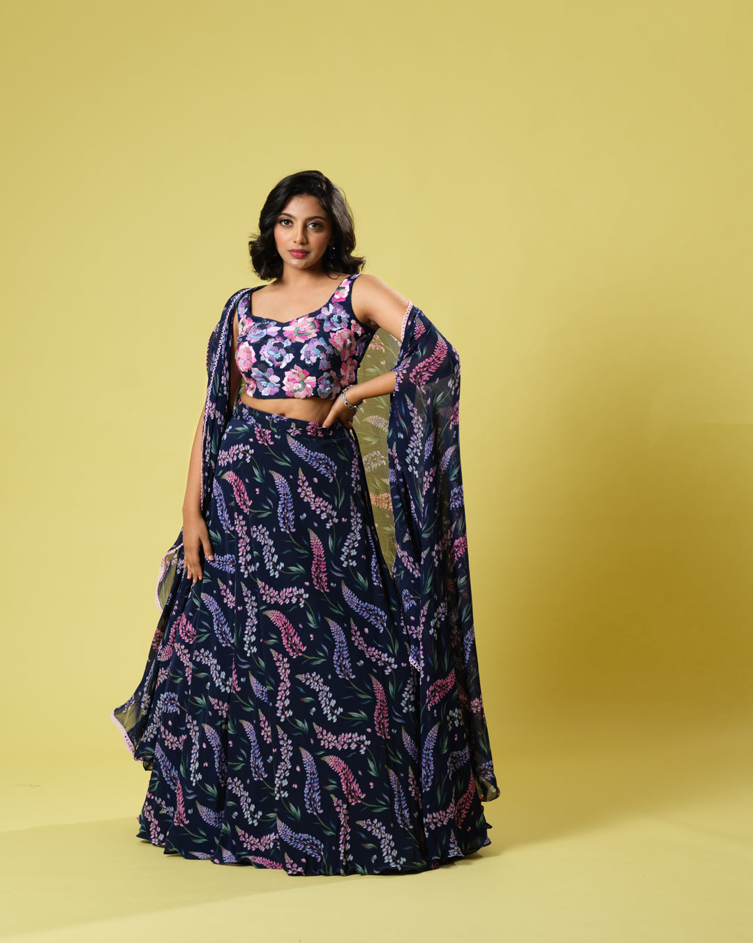 Women's Midnight Glamour Light Lehenga By Room9 The Popup Store