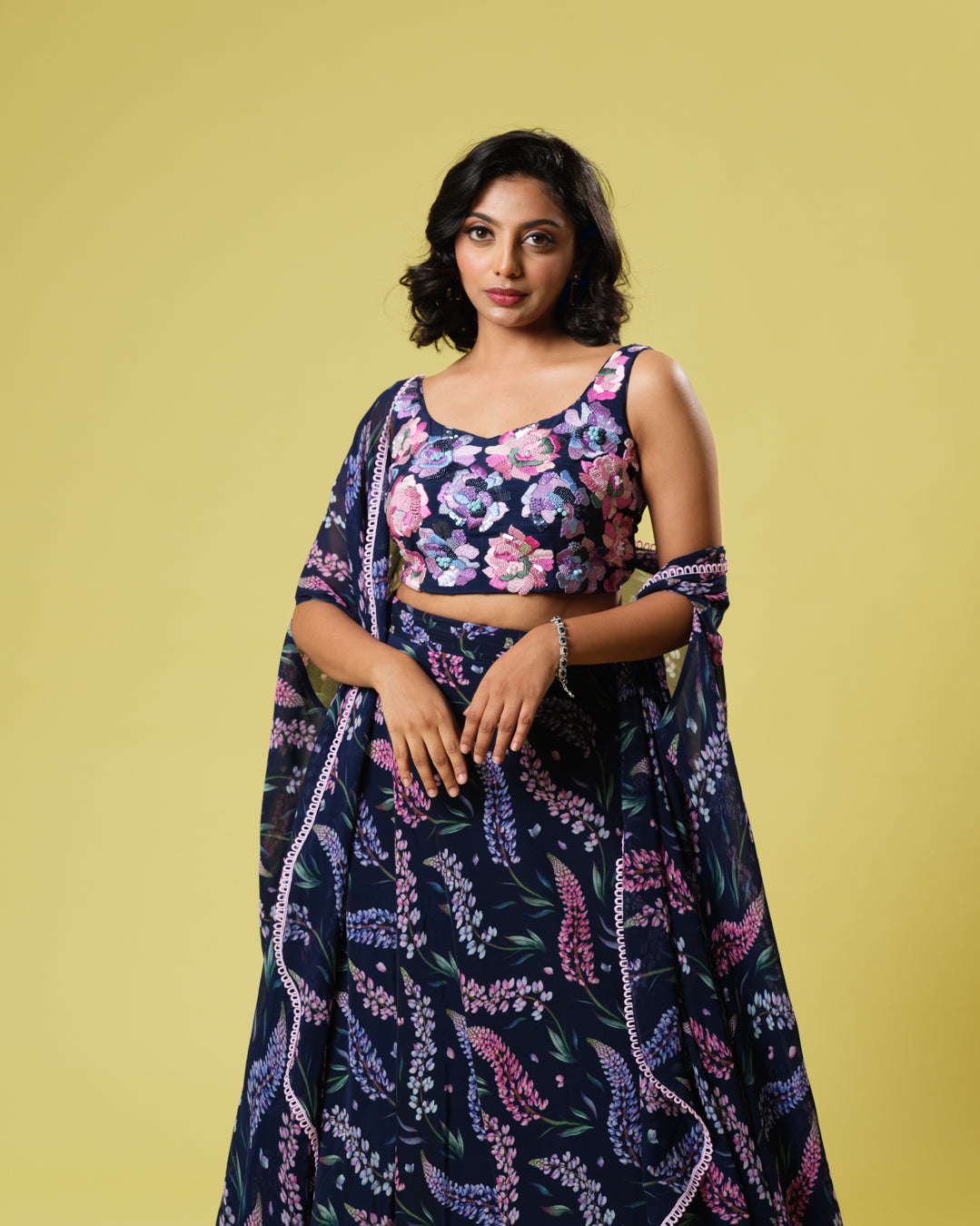 Women's Midnight Glamour Light Lehenga By Room9 The Popup Store