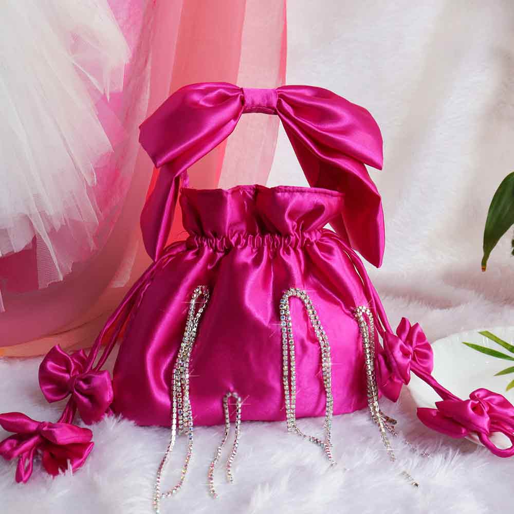 Women's Princess Pink Sparkle Potli By Room9 The Popup Store